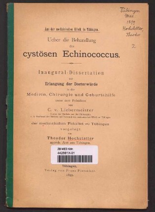 Ueber die Behandlung des cystösen Echinococcus