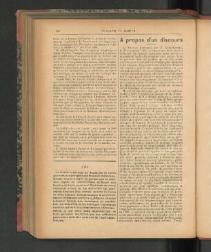 A propos d'un discours.