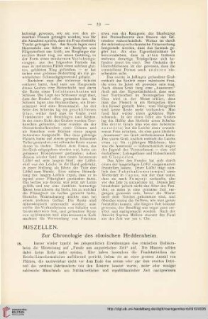 3: Zur Chronologie des römischen Heddernheim