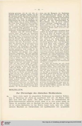3: Zur Chronologie des römischen Heddernheim