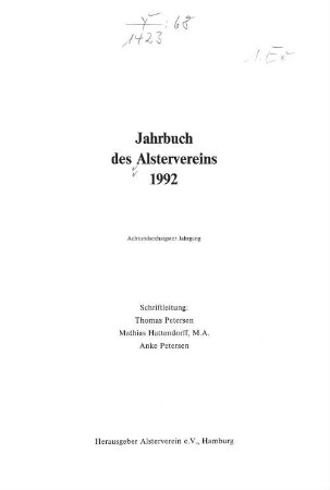 68.1992: Jahrbuch des Alstervereins e. V
