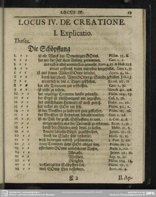 Locus IV. De Creatione