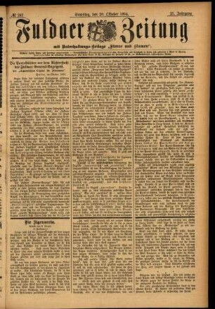 Ausgabe vom Samstag, den 20. Oktober 1894.