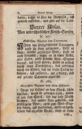 Vierter Absatz. Von unterschiedlichen Fleisch-Speisen.