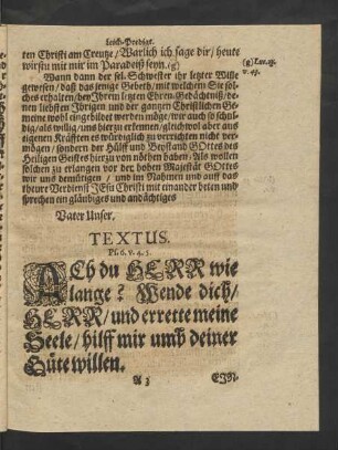 Textus. Ps. 6. v. 4. 5.