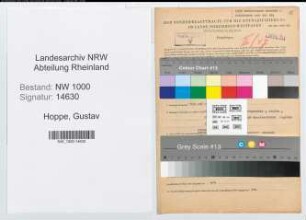 Entnazifizierung Gustav Hoppe, geb. 14.05.1903 (Referent)