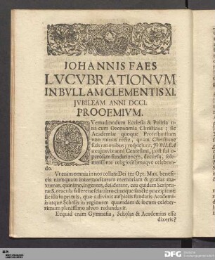 Prooemium Bvllæ Jubileæ.