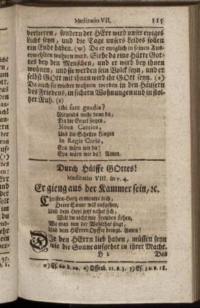 Durch Hülffe Gottes! Meditatio VIII.