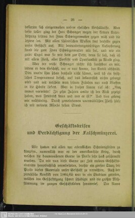 Geschäftskrisen und Verdächtigung der Falschmünzerei