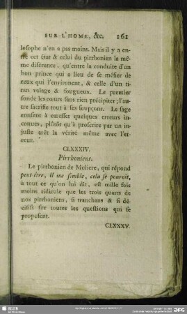 CLXXXIV. Pirrhoniens