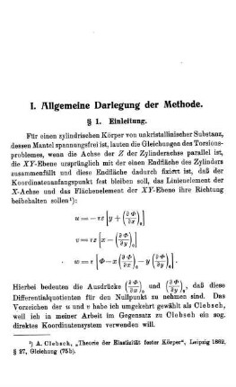 I. Allgemeine Darlegung der Methode