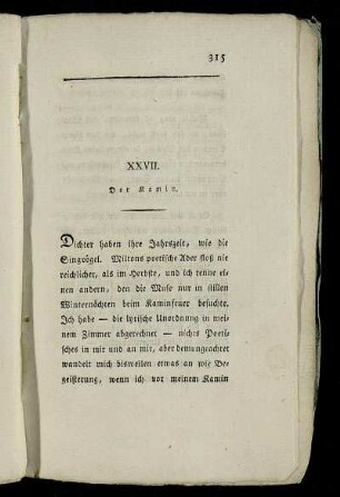 XXVII. Der Kamin.