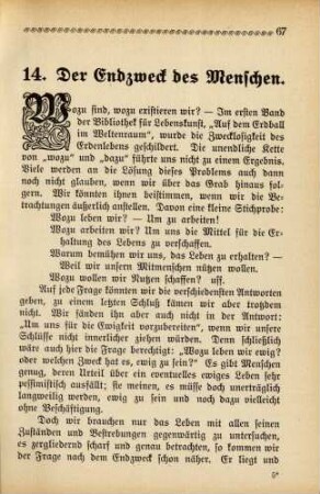 14. Der Endzweck des Menschen