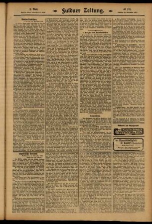 Dritte Ausgabe vom Samstag, den 22. November 1913.