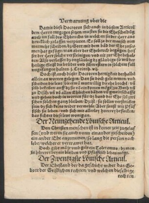 Der Neunzehende Lövische Articul.