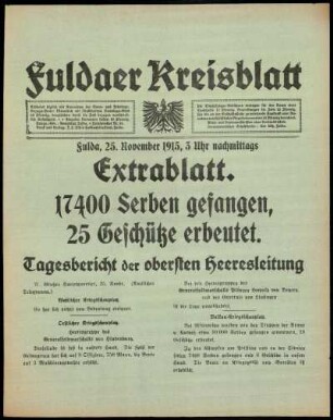 Ausgabe vom Donnerstag, den 25. November 1915.