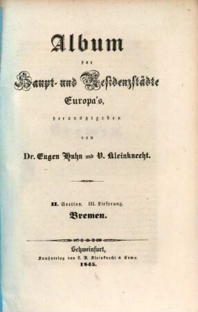 Album der Haupt- und Residenzstädte Europa's, 2,3. Bremen