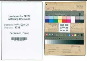 Entnazifizierung Franz Beckmann , geb. 02.04.1913 (Kaufmann)
