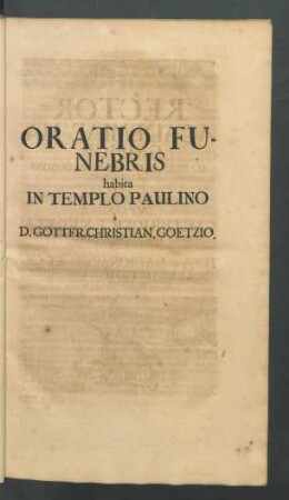 Oratio Funebris