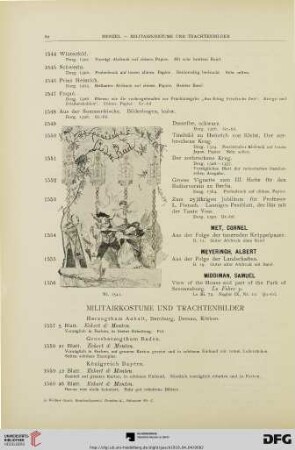 Militairkostume und Trachtenbilder (Nr. 1557-1641)