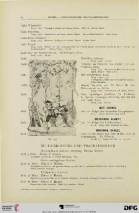 Militairkostume und Trachtenbilder (Nr. 1557-1641)