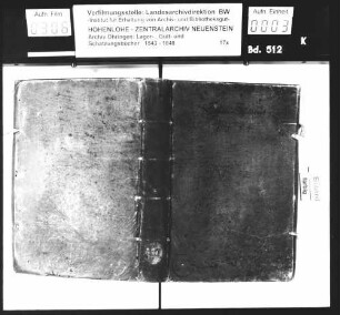 Gültbuch über die Einkünfte des Stifts Öhringen zu Ellhofen, renoviert durch Wilhelm Schuler, Stiftsgegenschreiber zu Öhringen.