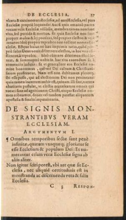 De Signis Monstrantibus Veram Ecclesiam.