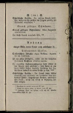 Anhang einiger Gifte, deren Natur noch unbekannt ist.