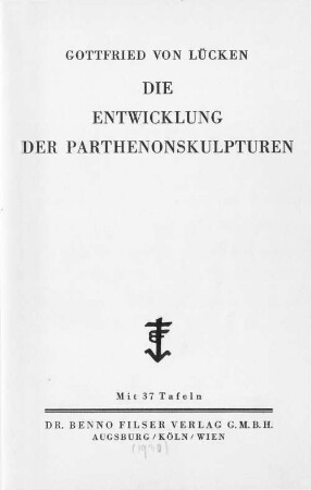 Die Entwicklung der Parthenonskulpturen