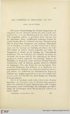 35: Die Arbeiten zu Pergamon 1908-1909, 1, Die Bauwerke