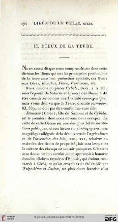 II. Dieux de la terre