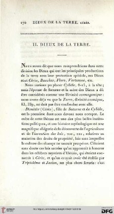 II. Dieux de la terre
