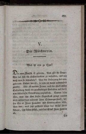 V. Die Wöchnerin.