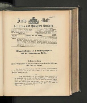 No. 192, 11. August 1916