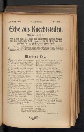 August 1904. 11. Heft