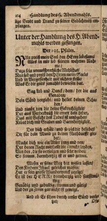 214-232, Unter der Handlung des H. Abendmahls werden gesungen.