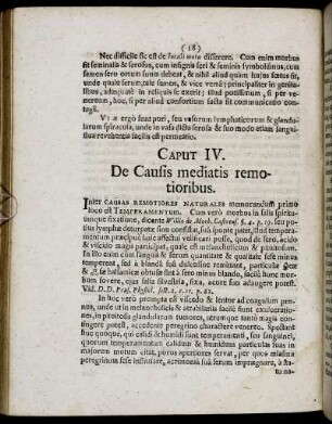 Caput IV. De Causis mediatis remotioribus.