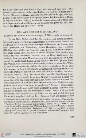 XXI. Aus der letzten Predigt