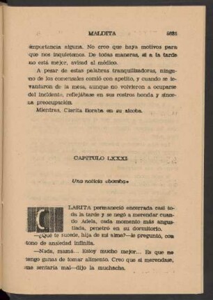 Capítulo LXXXI - Una noticia "Bomba"