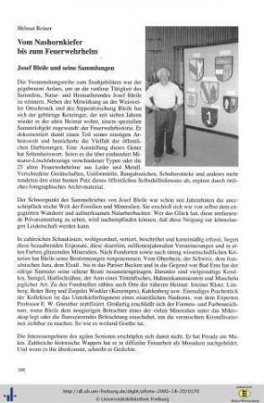Vom Nashornkiefer bis zum Feuerwehrhelm - Josef Bleile und seine Sammlungen