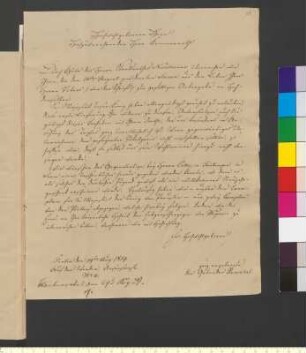 Brief von Henschel, Gebrüder an Goethe, Johann Wolfgang von