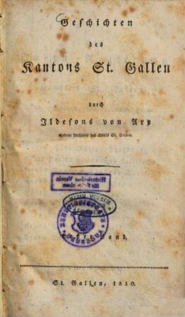 Geschichten des Kantons St. Gallen. 1, Bis 1300