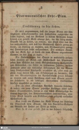 Pharmaceutischer Lehr-Plan