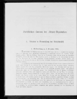 Statistisches Bureau der Steuer-Deputation.