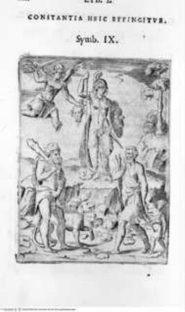 Achillis Bocchii Bonon. symbolicarum quaestionum, ... Libri quinque., 1. Buch, Seite XXII, Symbol IX: Constantia heic effingitur: Constantia.
