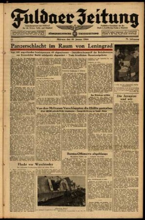 Ausgabe vom Mittwoch, den 19. Januar 1944.