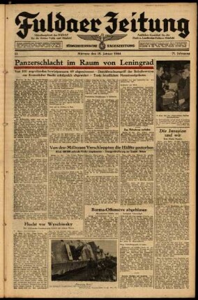 Ausgabe vom Mittwoch, den 19. Januar 1944.