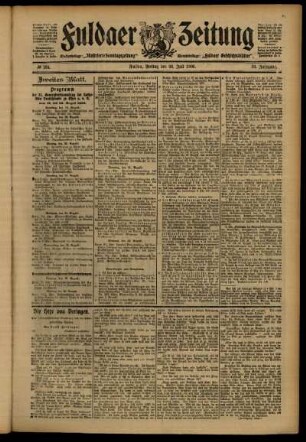 Zweite Ausgabe vom Freitag, den 20. Juli 1906.