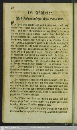 IV. Abschnitt. Das Zusammensetzen eines Bataillons