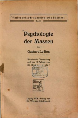 Psychologie der Massen